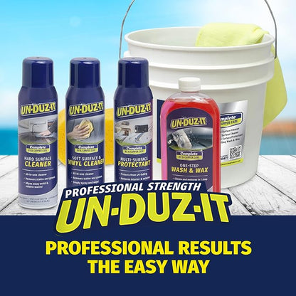 RV 7-Piece Detailing Kit, Contains RV Wash and Wax, Soft Surface and Vinyl Cleaner, Hard Surface Cleaner, Multi-Surface Protectant Spray, Bucket, Sponge and Microfiber Towel
