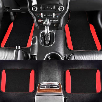 Flying Banner Car Seat Covers Front Seats Rear Bench Polyester car seat Protectors Easy installations Rear Bench Split Classic Man Lady Truck (Full Set - Low Back - Combo Pack, Black Red)