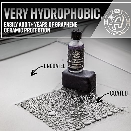 Adam's UV Graphene Ceramic Coating Kit Without UV Flashlight - 10H Ceramic Coating for Cars with UV Glow Technology, 7+ Years of Shine, Gloss & Protection for Car Boat RV Motorcycle