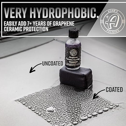 Adam's UV Graphene Ceramic Coating Kit Without UV Flashlight - 10H Ceramic Coating for Cars with UV Glow Technology, 7+ Years of Shine, Gloss & Protection for Car Boat RV Motorcycle