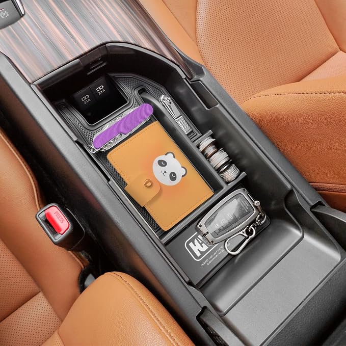 HGWEI Center Console Organizer Compatible with Toyota Camry XLE XSE 2018-2023 2024 and Camry LE SE 2020 2021 2022 2023 2024, Armrest Insert Tray Accessories Storage Box, Fit 2 USB Ports, Black Trim