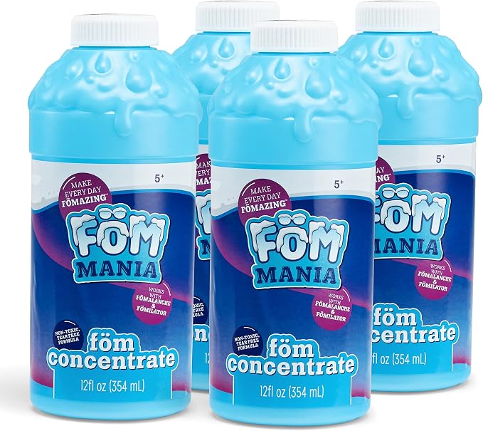 Fom Mania FOAM REFILLS|Non Toxic Tear Free Formula| AMAZON EXCLUSIVE 4 pack includes 48oz of Foam Concentrate|Refills Fomilator 24X and Fomalanche 16X|for parties, birthdays, outdoor fun