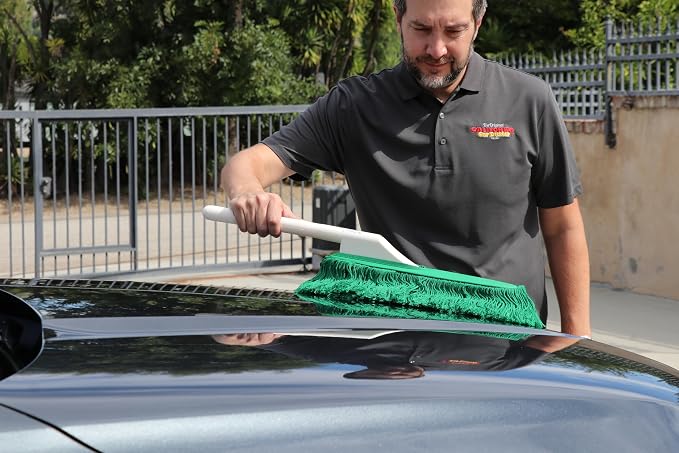 California Car Duster Detailing Combo Plastic Handle with Green Mop and Mini Duster 64445