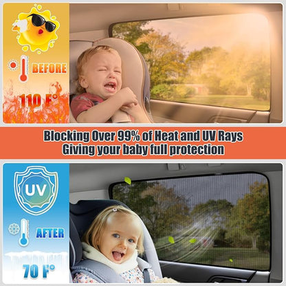 XCBYT Car Window Shades for 2011-2023 4Runner - 4 Pack Breathable Mesh Window Covers Blocking 99% UV Glare and Privacy Protection, Safe Driving for Napping, Camping, Dressing