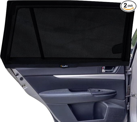 EcoNour Car Rear Window Sun Shades Compatible for Subaru Outback | 2Pack Breathable Shade - 100% UV & Mosquito Protection | Rear Window Covers for Privacy & Blackout | Car Window Accessories