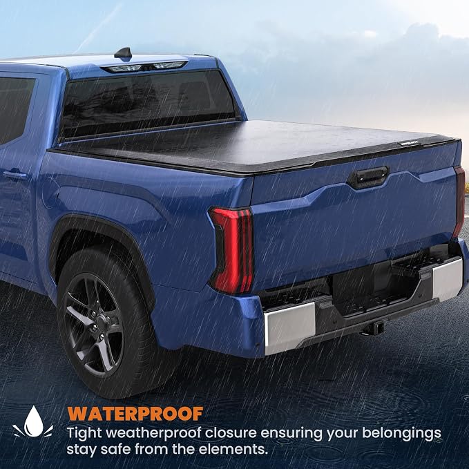KUIPERAUTO Roll-Up Soft Vinyl Tonneau Cover 6 FT Truck Bed Fleetside Compatible for 2005-2015 Toyota Tacoma Standard On Top