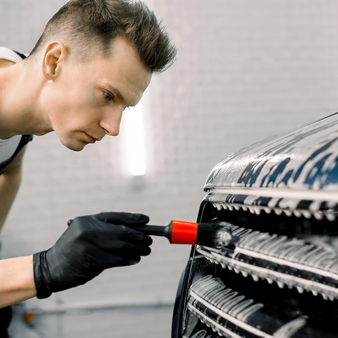 Car Detailing Brush Set, Scratch-Free Soft Bristle Brushes for Interior and Exterior Cleaning, Wheels, Air Vents, Dashboard, and Leather Surfaces, 5 Pcs