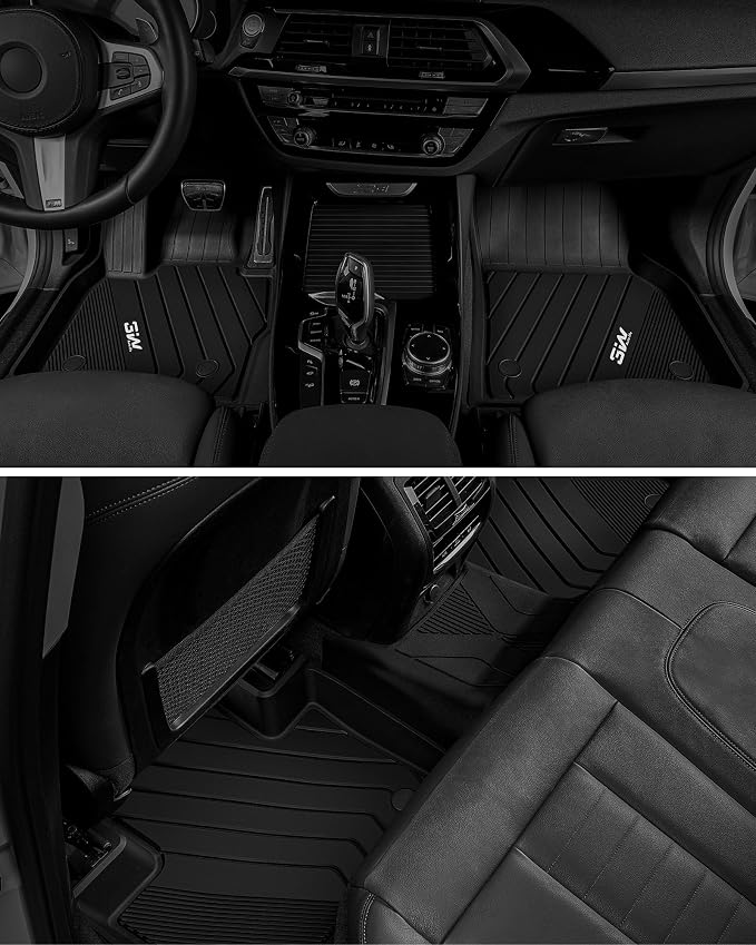 3W 2018-2024 BMW X3 Floor Mats & 2019-2025 X4 Floor Liner, All Weather TPE Custom Fit Accessories for X3 G01 X4 G02 30i M40i 30e M BMW X4 M M40i xDrive30i Full Set Car Mats, 5PCS