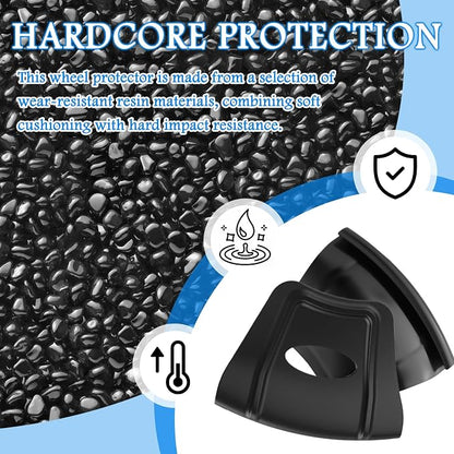 Junecarp 2PCS Rim Protector for Car Wheels,Non-Slip Wheel Rim Protector with Double Rib & Finger Hole Design,Professional Motorcycles Tire Rims Protectors for Tire Replacement and Repair