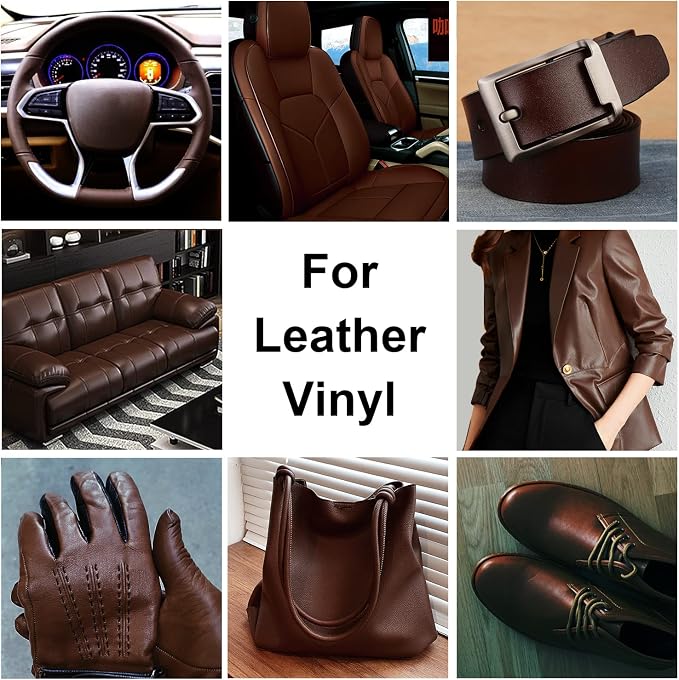 Dark Brown Leather Recoloring Balm, Leather Repair Kit for Furniture, Leather Scratch Remover, Leather Color Restorer for Couch, Car Seats, Shoes - Repair Leather Dye for Scratched and Faded Leather