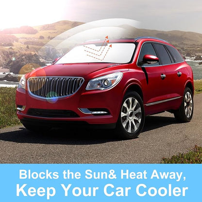 TINGLU Sun Shade for Buick Enclave 2010-2017 Accessories Windshield Sun Shade Window Shade UV Rays Protection Sun Visor Cover with Steering Wheel Sunshade Storage Bag