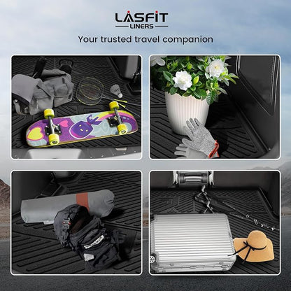 LASFIT Cargo Mat for Ford Explorer 2011-2019 Trunk & Backrest Liner, Custom Fit All Weather Protector TPE One-Piece Design Easy Installation Trunk with Seatback Mat Accessories, 1pc Black