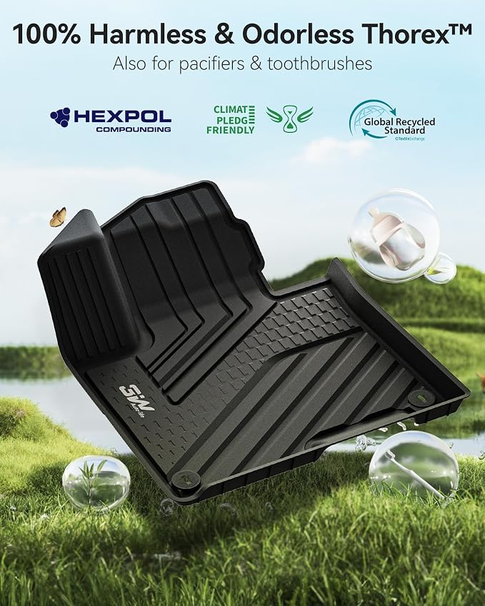 3W Floor Mats & Cargo Liner (with Subwoofer) Fit Kia Sportage Gas (Not Fit Hybrid or PHEV) 2023-2025 2026 TPE All Weather Custom Fit Floor Liner for Kia Sportage Full Set Car Mats, Black
