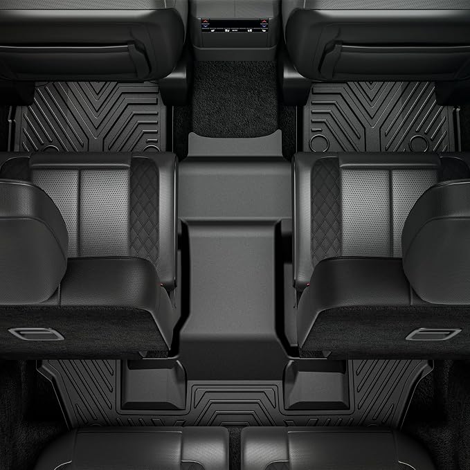 YITAMOTOR Floor Mats for Chrysler Pacifica 2017-2026 7/8 Passenger (No Hybrid) & Voyager 2020-2026, Custom Fit All Weather Anti-Slip TPE Rubber Automotive Accessories, 3 Row & Cargo Liner Set, Black