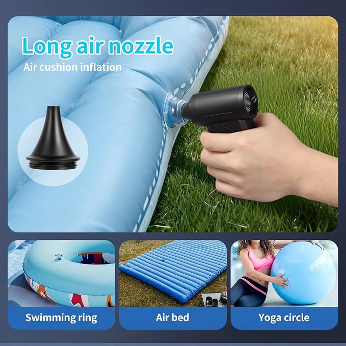 Cordless Air Duster Blower,150000 RPM Brushless Motor, 2-in-1 Vacuum & Blower, 5 Speeds With Power Display, Portable Electric Duster for PC,Car,Keyboard,Sofa,Workshop,Inflatable (29.6, Watt Hours)