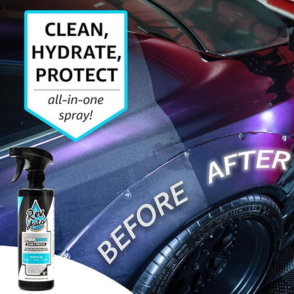 Rev Auto Wrap Guard - Cleans, Hydrates & Protects Car Vinyl | Vinyl Wrap Cleaner for Cars | Made for Gloss, Satin, Matte, Chrome, Printed & More - (16 Fl Oz)