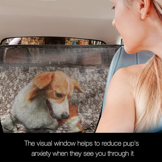 Dog Truck Seat Cover with Mesh Window 100% Waterproof Pet Seat Cover Durable Dog Truck Hammock Machine Washable X-Large Against Dirt and Dog Fur for Car and Large SUV, Trucks