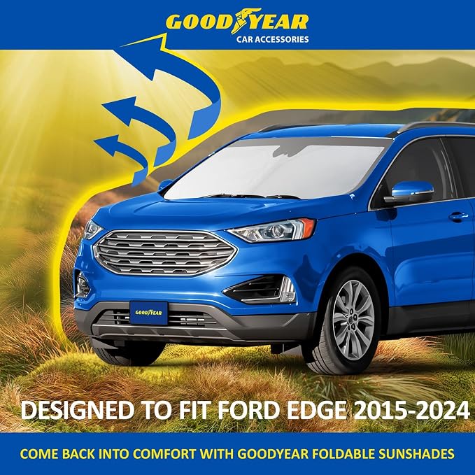 Goodyear Foldable Windshield Sunshade for Ford Edge 2015-2024, Car Accessories, Sunshade Cover, Sun Shade Car Windshield, Window Sun Blocker - GY008297
