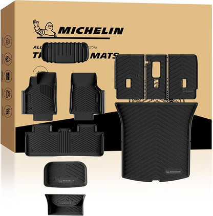 Michelin Vehicle Mat, All-Weather TPE Custom Fit Liner for Tesla Model Y 5 Seat Standard Floor Mats 2025-2027 (10 Piece), Not Fit Premium or Performance, Premier