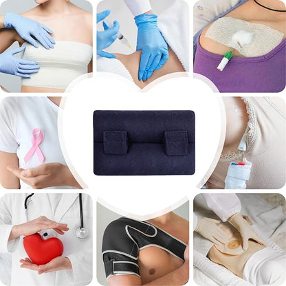 Seat Belt Pillow Post Surgery, Chemo Port Pillow for Seatbelt Chest Protector Chemo Patients Pacemaker Heart Surgery Recovery Support Cushion Gifts for Women with Insert Ice Pockets