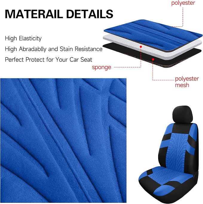 VarCozy Car Seat Covers Front Pair,Universal Cloth for Car,Breathable & Washable SUV, Sedan, Van, Automotive Interior Covers, Airbag Compatible