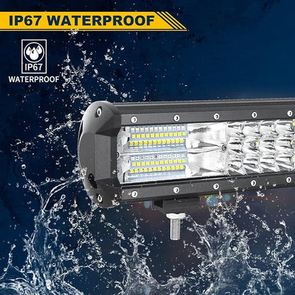 Willpower 18 Inch 252W Triple Row Flood Spot Combo Beam Led Bar Driving Boat Off Road Lights for Jeep SUV Truck ATVs (18 inch)