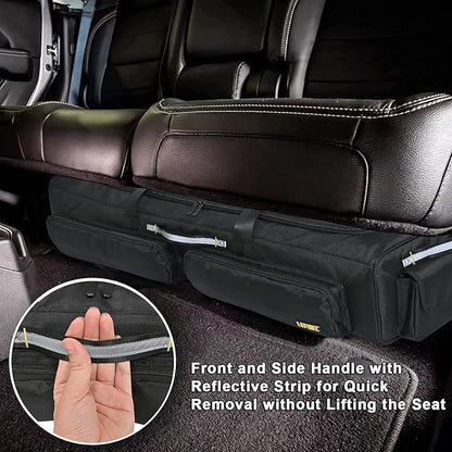 Under Seat Storage Bag Compatible with SuperCrew Cab,Truck Underseat Organizers and Storage with 4 Removable Divider and Anti-slip Bottom,Underseat Tool Box Fits for Crew Cab(Full Size Trucks)