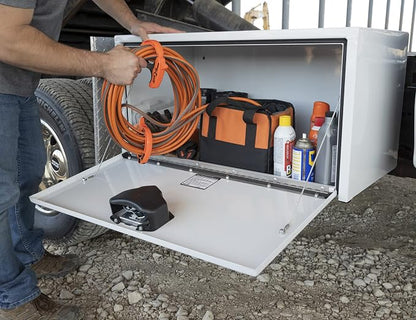 Buyers Products 1702405 White Steel Underbody Truck Tool Box, 18 x 18 x 36, Made in USA, 14 Ga Steel, Locking Stainless Latch, Weather-Resistant, Powder-Coated, Secure Storage for Work Trucks