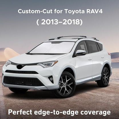 EcoNour Windshield Sunshade Compatible for Toyota RAV4 2013-2016 2017 2018, LE, XLE, Premium, XSE, Limited, SE, TRD Off-Road, Sun Visor for Front Window Sun Shade Cover, Car Accessories