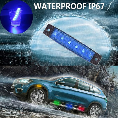 20 Pcs Blue LED Rock Strip Lights,Wheel Well Underglow Lighting Kits,Car Rock Lights Exterior Side Marker Lights for Wrangler Truck Golf Cart RV RV SUV Offroad