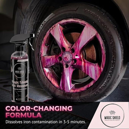 Magic Shield Iron Remover Spray for Cars 68oz – pH-Neutral Iron and Fallout Remover for Car, Motorcycle, RV & Boat | 5-Minute Reaction, Effective on Wheels & Paint | All-In-One Solution