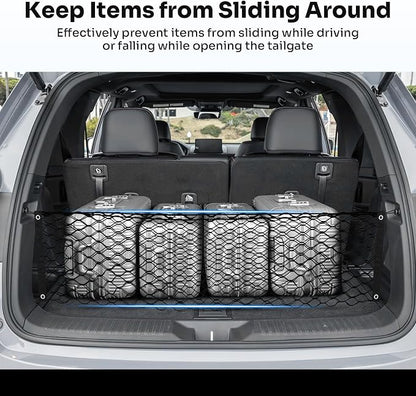Canvcle Trunk Cargo Net for 2023-2025 2026 Honda Pilot Accessories Envelope Style Mesh Trunk Net Organizer and Storage Stretchable Adjustable Elastic Nylon Rear Cargo Netting with Hooks