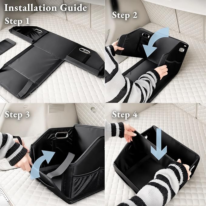 Car Storage Organizer Car Caddy Compact PU Leather Multipurpose Bin for Trunk, Front Seat, Back Seat & Car Floor