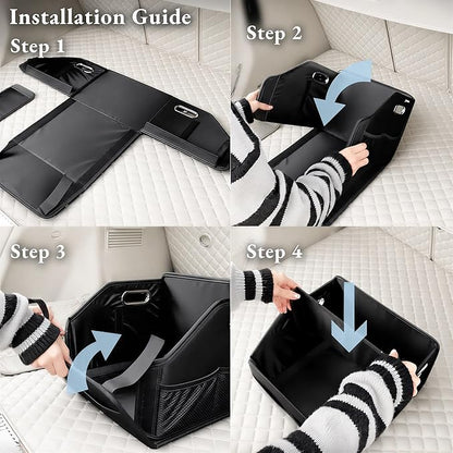 Car Storage Organizer Car Caddy Compact PU Leather Multipurpose Bin for Trunk, Front Seat, Back Seat & Car Floor