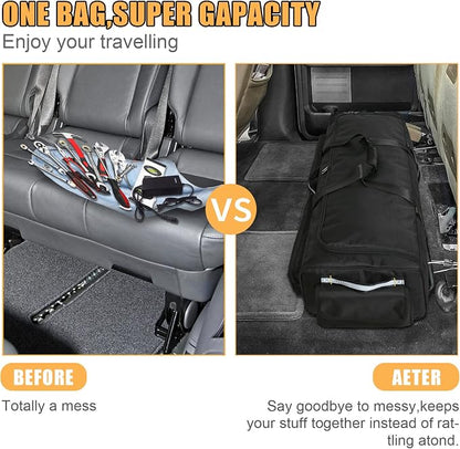Under Seat Storage Bag Compatible with SuperCrew Cab,Truck Underseat Organizers and Storage with 4 Removable Divider and Anti-slip Bottom,Underseat Tool Box Fits for Crew Cab(Full Size Trucks)