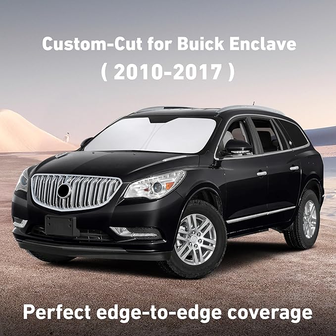EcoNour Windshield Sunshade Compatible for Buick Enclave 2010-2015 2016 2017, Sun Visor for Front Windshield & Window Sun Shade Cover, UV Heat Blocker & Protector, Car Accessories