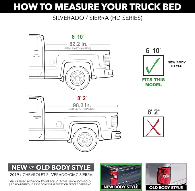 RealTruck TruXedo Lo Pro Soft Roll Up Truck Bed Tonneau Cover | 573301 | Fits 2020-2024 Chevy/GMC Silverado/Sierra 2500/3500HD w/or w/Out MultiPro/Flex Tailgate 6' 10" Bed (82.2")