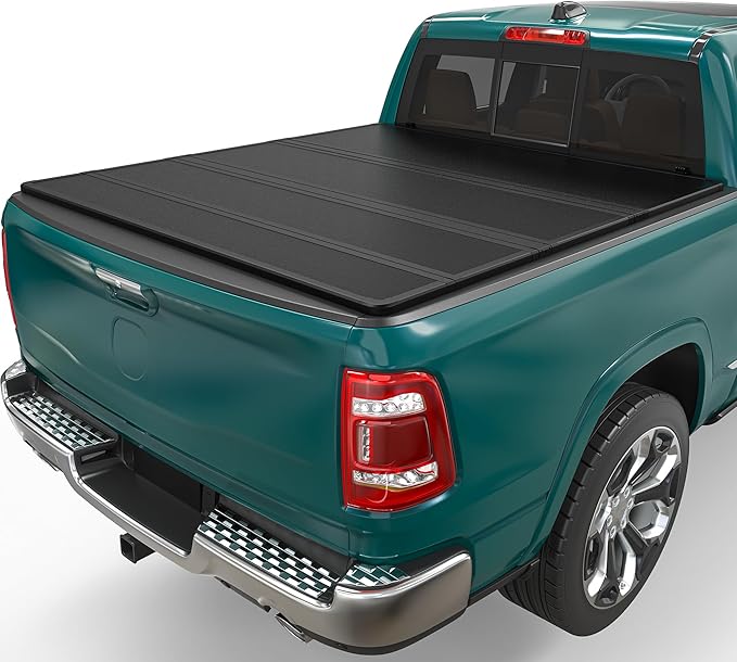 Hard Quad-Fold Truck Bed Tonneau Cover Fit for Dodge Ram 1500 2002-2023 (Classic Only), Fit for Dodge Ram 2500 3500 2003-2026, with 8 ft Bed Without Rambox