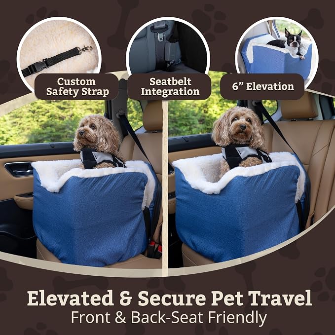 SNOOZER PET Products Lookout 1 Dog CAR SEAT, Denim Diamond, Small