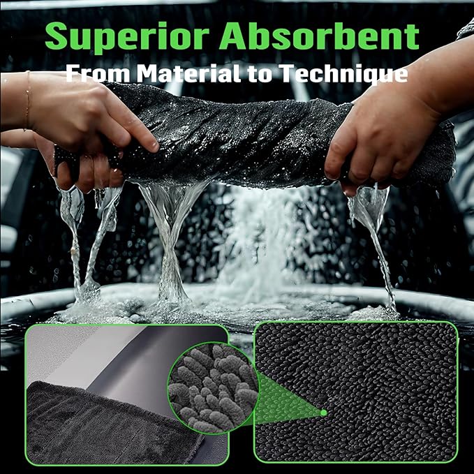 Deedlite Bath Wipes Shower Cleaning Cloths, Premium Car Drying Towel | Ultra Absorbent Twisted-Loop Design| Microfiber Towel for Car, Shower Cabin, Household