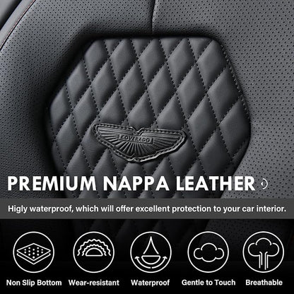 Coverado Car Seat Covers Full Set, Black Seat Covers, Waterproof Car Seat Cover, Car Seat Cushion, Car Seat Covers Front Seats Back Seat Covers, Car Seat Protector Universal Fit Most Cars Red Line