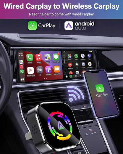 Ablink 2026 Upgarded Wireless CarPlay Adapter for iPhone & Android,2 in 1 Mini USB CarPlay Dongle Wireless CarPlay,Fast Connection,Dual-Band WiFi,No Delay,Plug & Play,Fast Auto-Reconnect