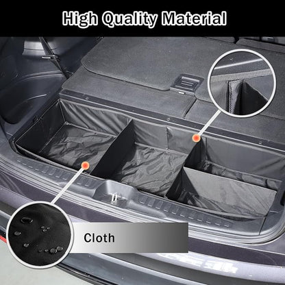 Trunk Organizer Compatible with Honda Pilot 2016-2022, Portable Foldable Large Capacity Cargo Storage Box with 4 Compartments, Oxford Cloth Material