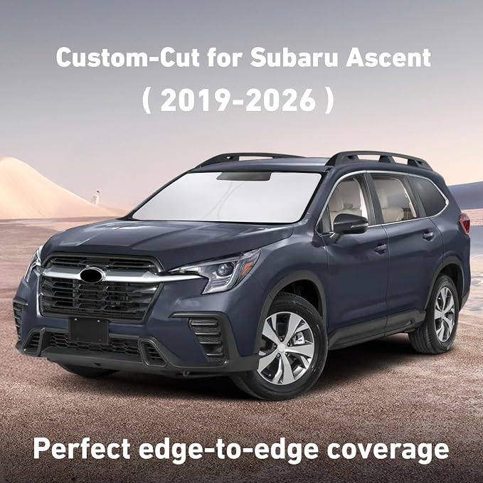 EcoNour Windshield Sunshade Compatible for Subaru Ascent 2019-2024 2025 2026, Sun Visor for Front Windshield & Window Sun Shade Cover, UV Heat Blocker & Protector, Car Accessories