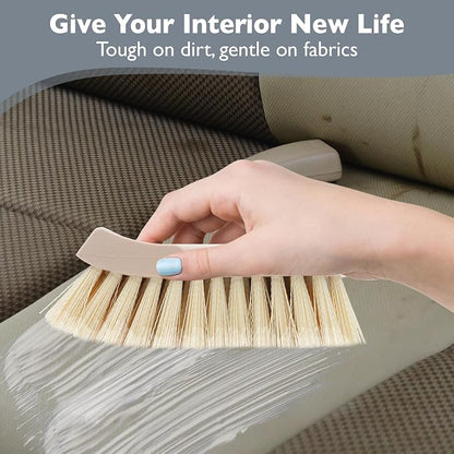 Nanoskin 6-Inch Heavy-Duty Professional Interior & Upholstery Cleaning Brush for Car Care - Durable Polypropylene Bristles for Auto Detailing, Grime Removal | Ergonomic Design for Hard-to-Reach Areas