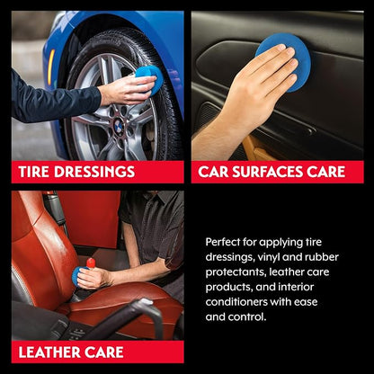 Griot's Garage Blue Detail Sponges for Car Detailing and Polishing, Foam Applicators for Waxes, Tire Dressings, Cleaners, Coatings, and Conditioners, 11205, Set of 2