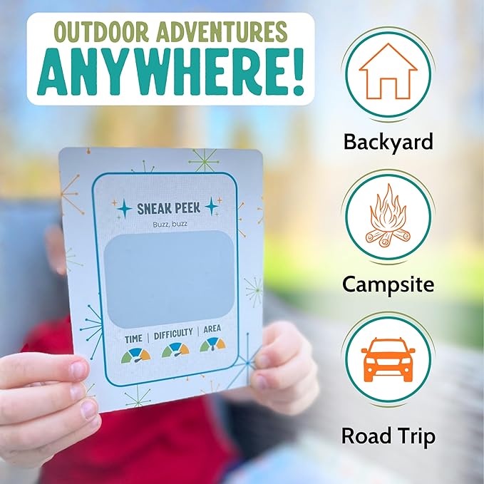 Scratch 'Ems Scavenger Hunts | 42 Scratch Off Adventure Cards - Outdoor Scavenger Hunt for Kids & Families | All Season, Reusable Scratch-Off Cards for Screen-Free Fun, Nature Activity & Camping
