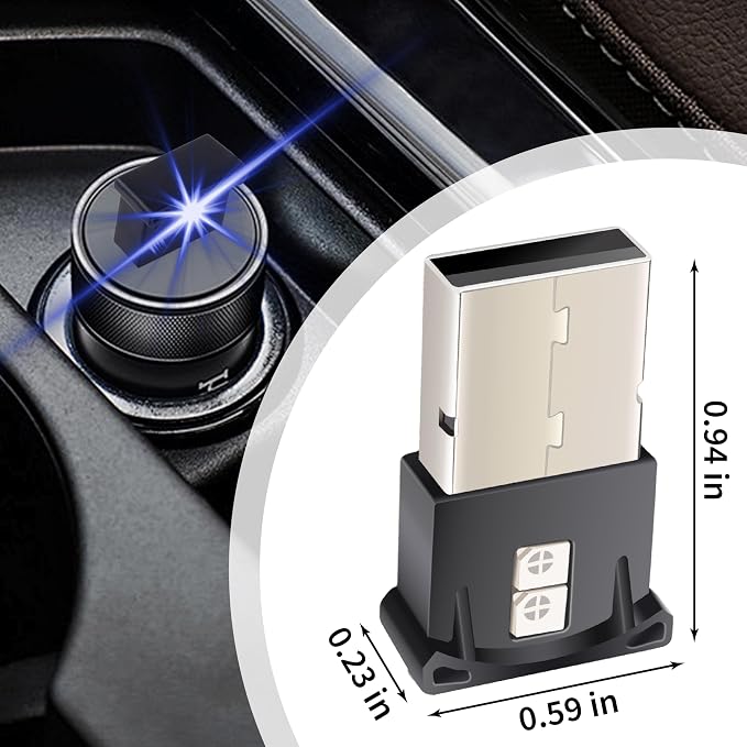 Mini USB LED Car Light, DC 5V Intelligent Interior Car Lights, Car Accessories Atmosphere Lamp for Car, Plug-in Interface, Suitable for Car, Laptop Keyboard, Home Office, Adjustable Brightness