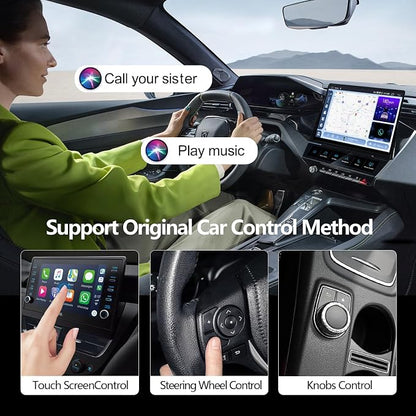 Wireless Carplay Adapter, 2 in 1 Android Mirroring Wireless Adapter 2025 Carplay with Screen Mirroring Function Support APP, Mini Car Play Box for CarPlay Android Mirroring Cars