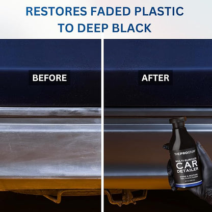The Pro Stuff® Black Plastic Restorer & Multi-Surface Car Detailer - Back to Black Trim Restorer for Interior & Exterior, No Residue